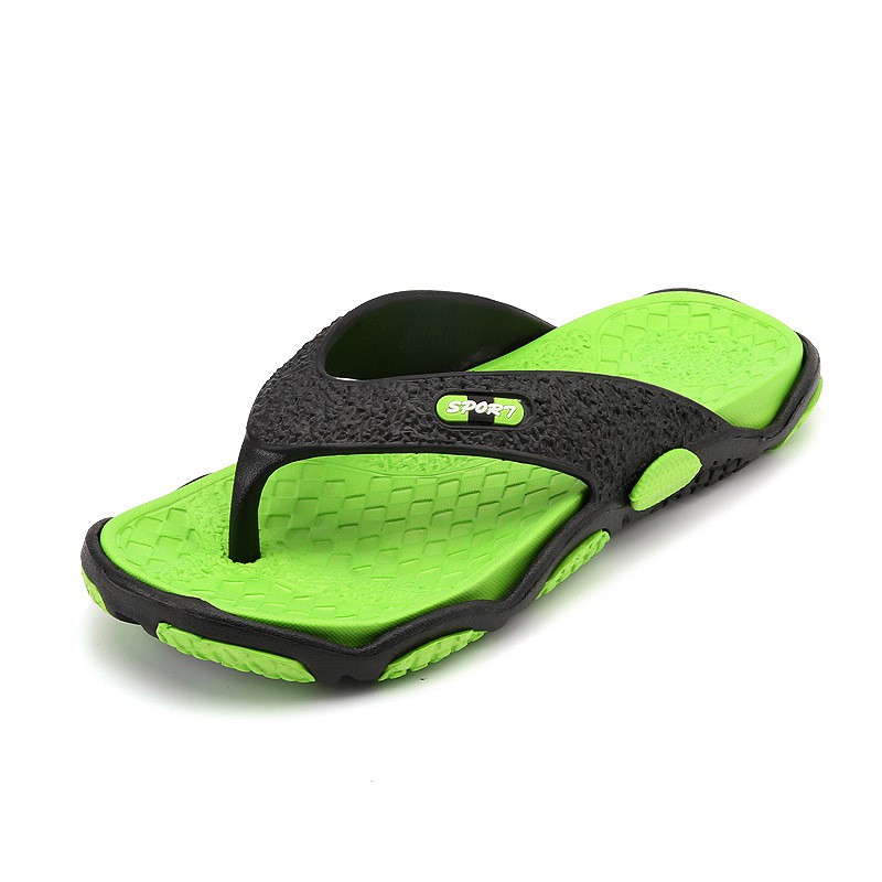 Summer non-slip pinch sandals and slippers summer personality flip-flops men's beach sandals and slippers men Dark green 45