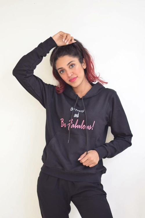 Be Fabulous Black Hoodie For Women's