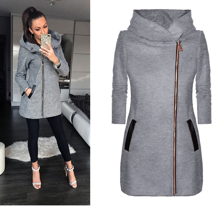 Ladies plus fleece sweater women autumn and winter fashion side zipper coat jacket