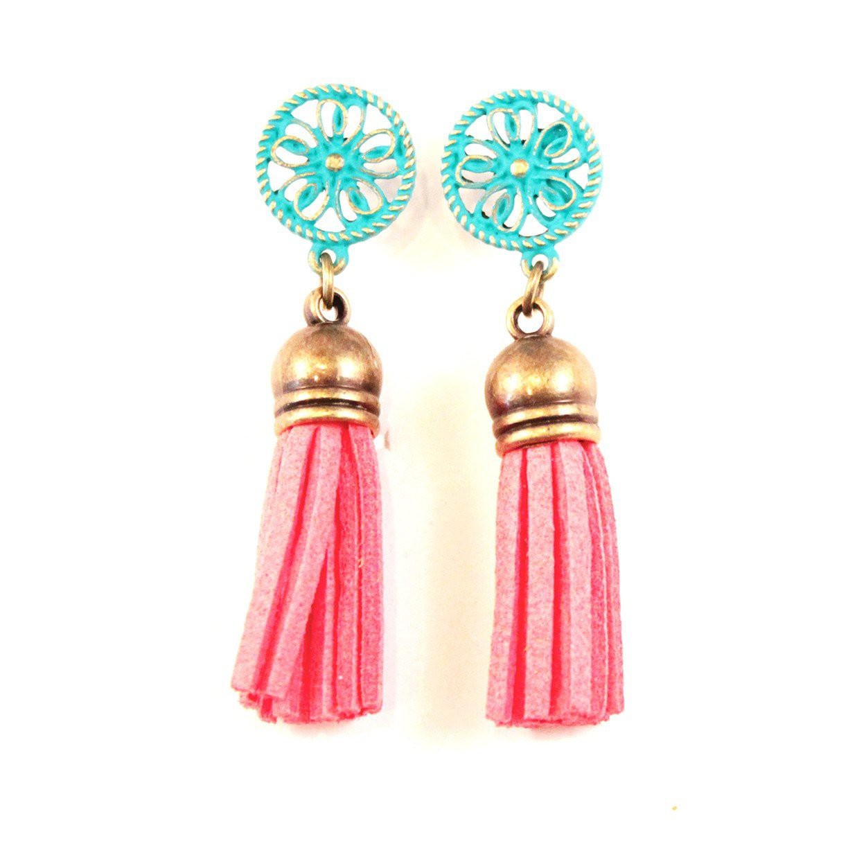 Jubilant Tassel Earrings AQUA/MELON 