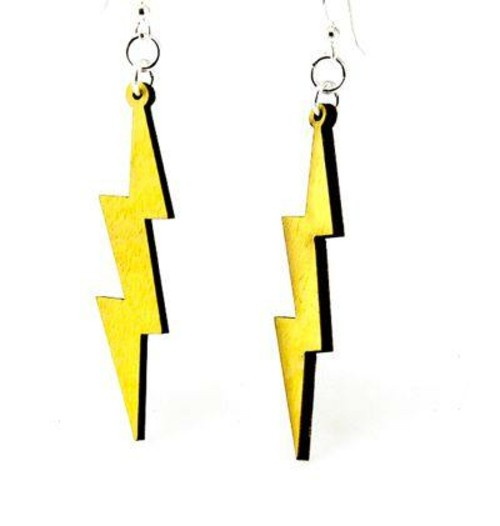 Slender Lightning Bolt Earrings # 1398