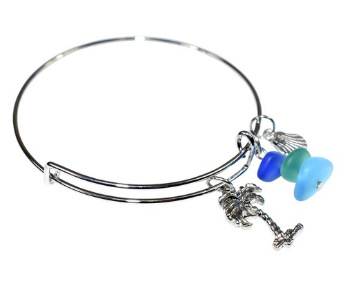 Palm Tree Adjustable Bangle Bracelet