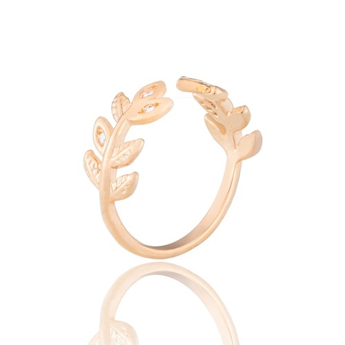 Adjustable Open Charm Leaf Rings Vintage Romantic