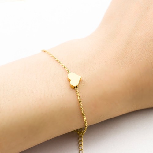 Tiny Heart Bracelet For Women Stainless Steel