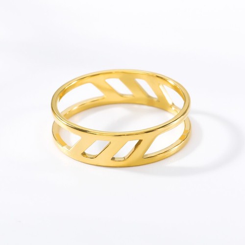 Rose Gold Color Geometric Hollow Rings For Women