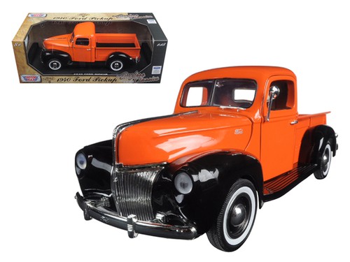 1940 Ford Pickup Truck Orange Timeless Classics" 1/18 Diecast Model