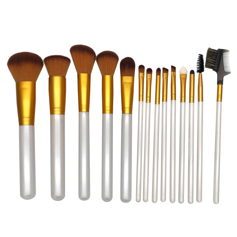 14 Fiber Hair Wooden Handle Makeup Brush Set 14 SETS 