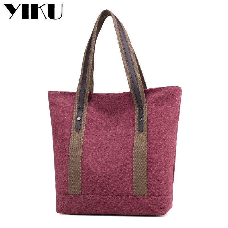 New women's canvas tote bag shoulder bag large capacity leisure travel anti-theft fashion wild Mommy shopping bag