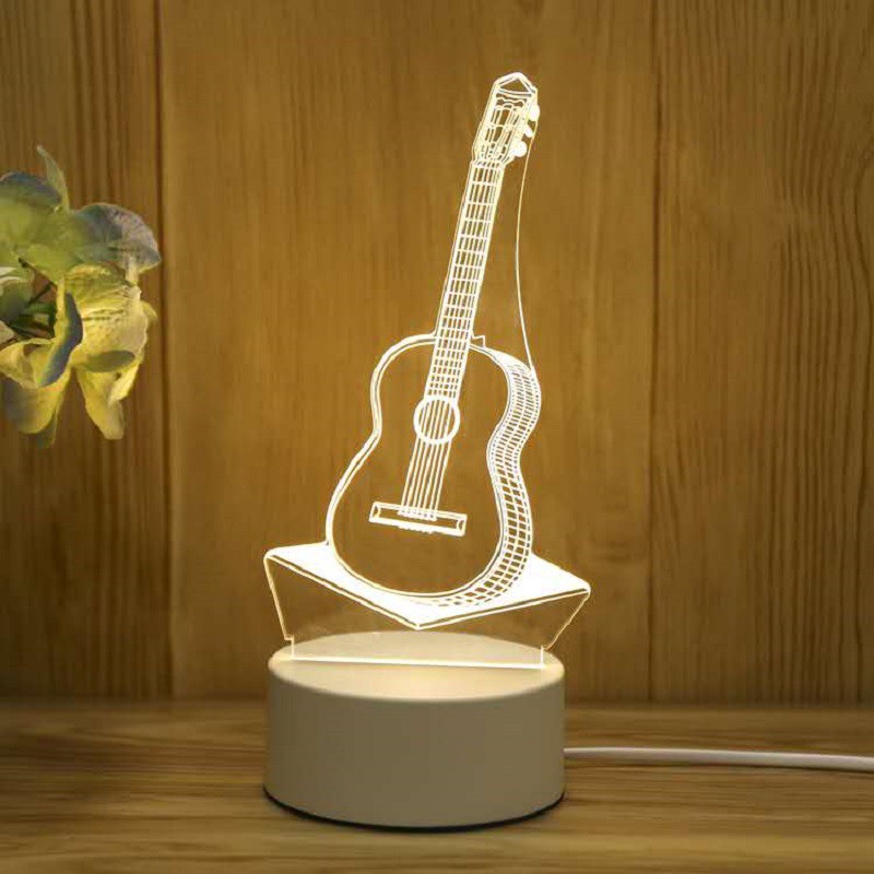 Creative Led Night Light Usb Plug Night Light USB MONOCHROME STYLE GUITAR 