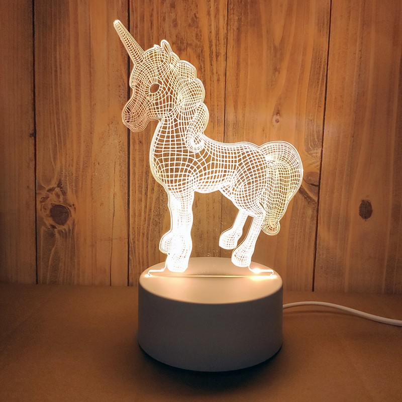 Creative Led Night Light Usb Plug Night Light UNICORN USB MONOCHROME STYLE 