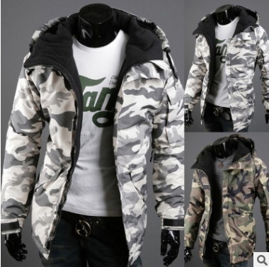 Camouflage men's casual hooded jacket