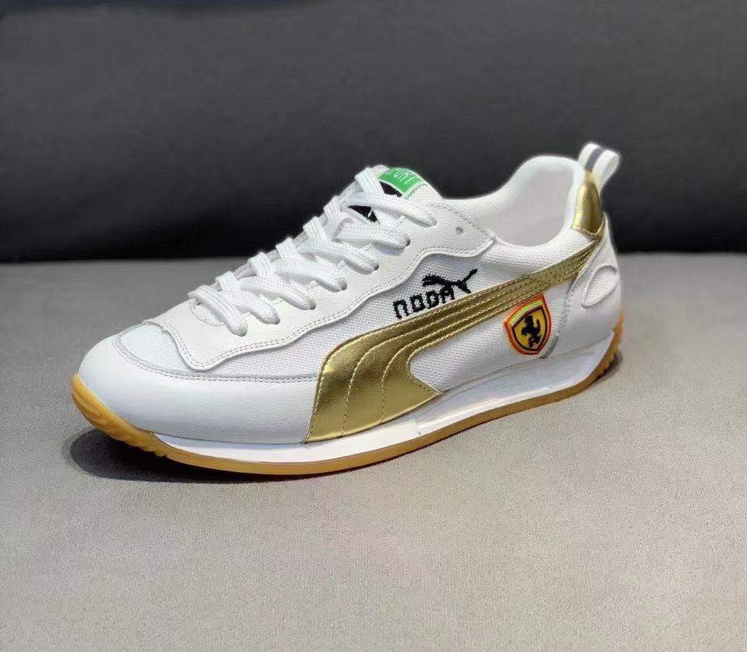 Leather Men's Leather Plus Net Comfortable And Breathable Sports Fashion Forrest Gump Casual Shoes YELLOW 38 