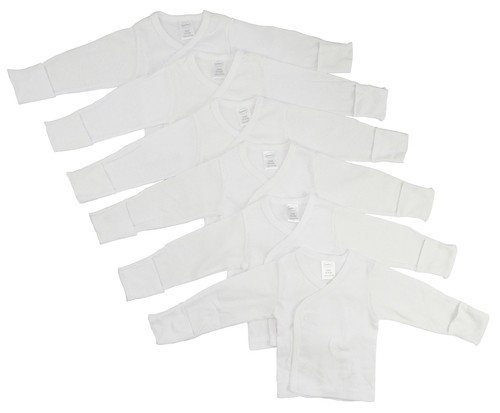 Long Sleeve Side Snap With Mittens 6 Pack