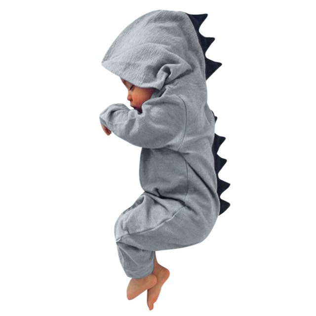 Dinosaur Hooded Baby Onesie