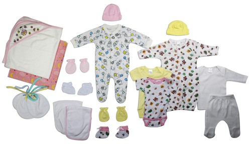 Newborn Baby Girl 19 Pc Layette Baby Shower Gift