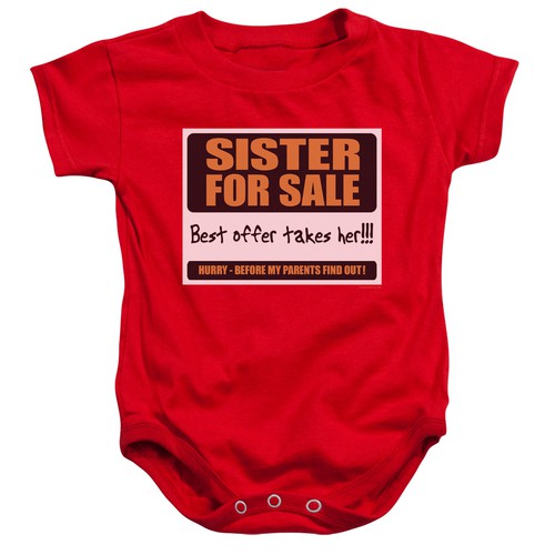 Trevco ATY260-SS-2 Sister for Sale-Infant Snapsuit, Red - Medium 1