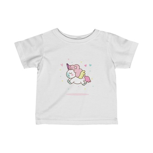 Flying Smiling Unicorn Girls Tee