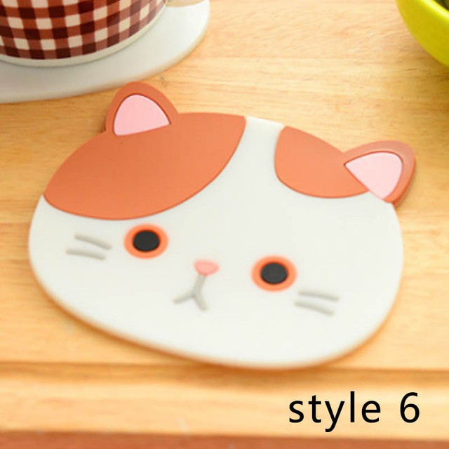 1 PC Table Pad Silicone Insulation Placemat Cup Bowl Mat Home Decor STYLE 6 