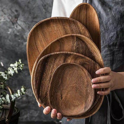 Whole Wood lovesickness Wood Irregular Oval Solid Wood Pan Plate Fruit