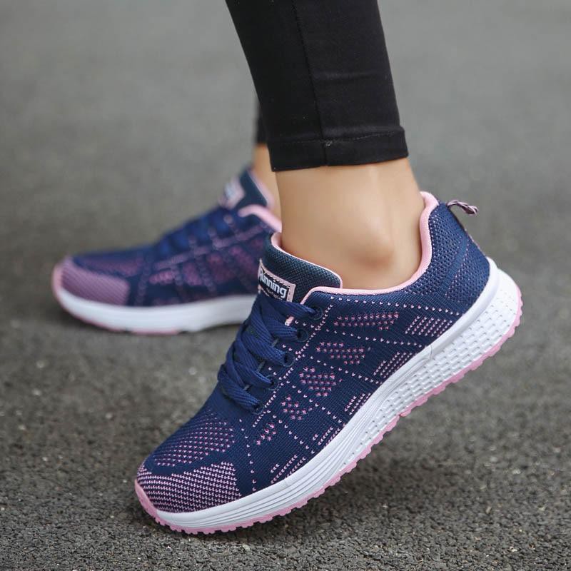 Shoes Woman Sneakers White Platform Trainers Women Shoe Casual Tenis BLUE 8.5 