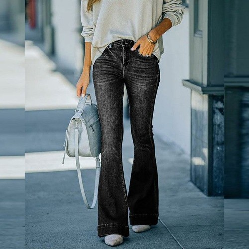 Women  Jeans Buttoned Washing Denim Pants