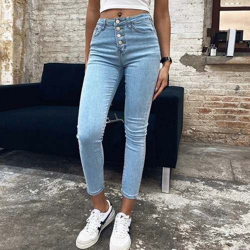 Stretch High Waist Jeans Women Denim Pencil Pants