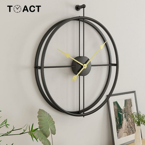 Large Vintage Metal Wall Clock Modern Design Brief European