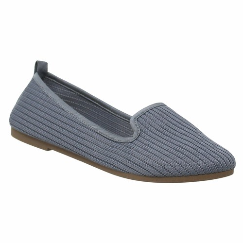 SOBEYO Women's Ballet Flats Sweater Soft Rubber Sole Shoes Gray