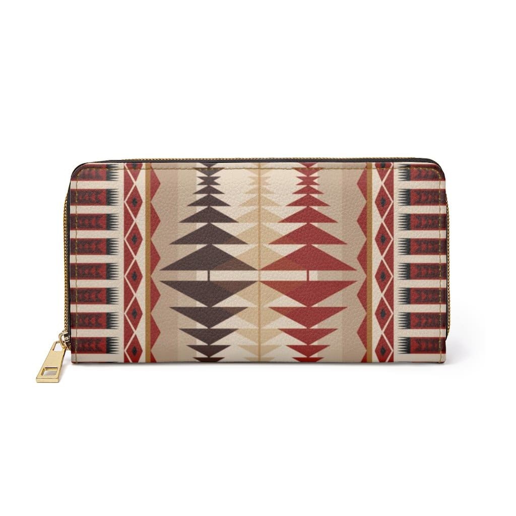 uniquely-you-womens-wallet-zip-purse-brown-beige-aztec-geometric