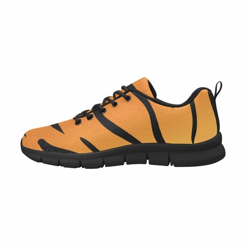 Uniquely You Sneakers for Women,  Orange and Black Tiger Striped  -