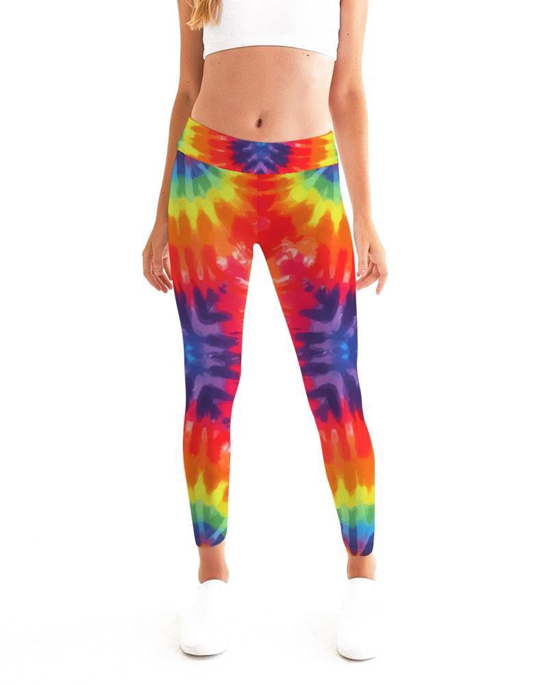 Women's Yoga Pants, Peace & Love Tie-Dye - Moisture Wicking / L MULTICOLOR 