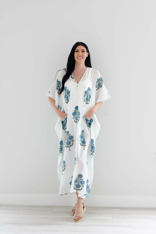 Cotton Kaftan For Women, Plus Size Caftan Dress, House Lounge Dress,