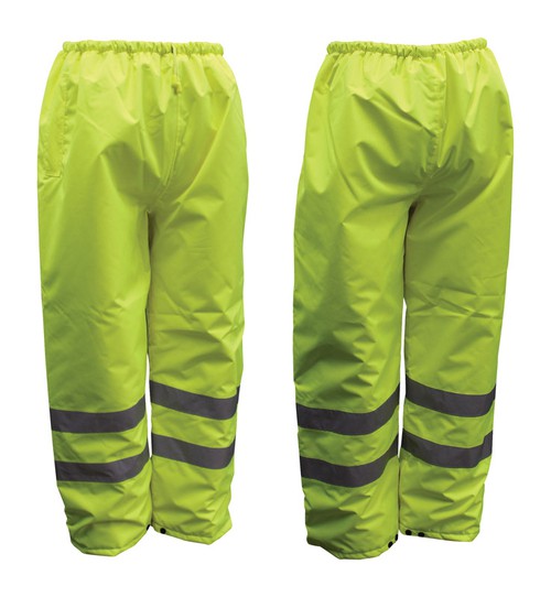 Boss 8008705 Hi-Vis Insulated Yellow Polyester Unisex Rain Pants,